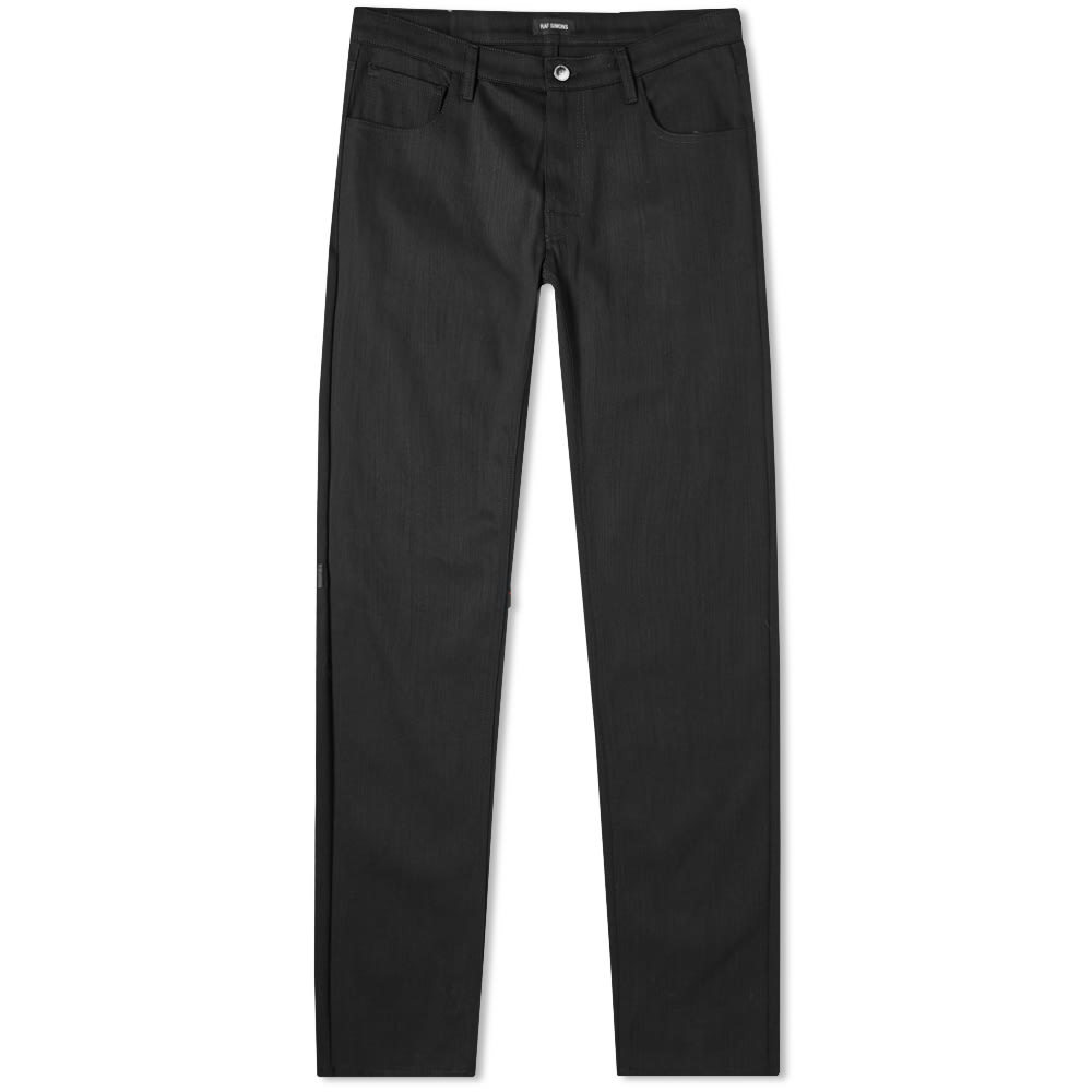 raf simons tape jeans
