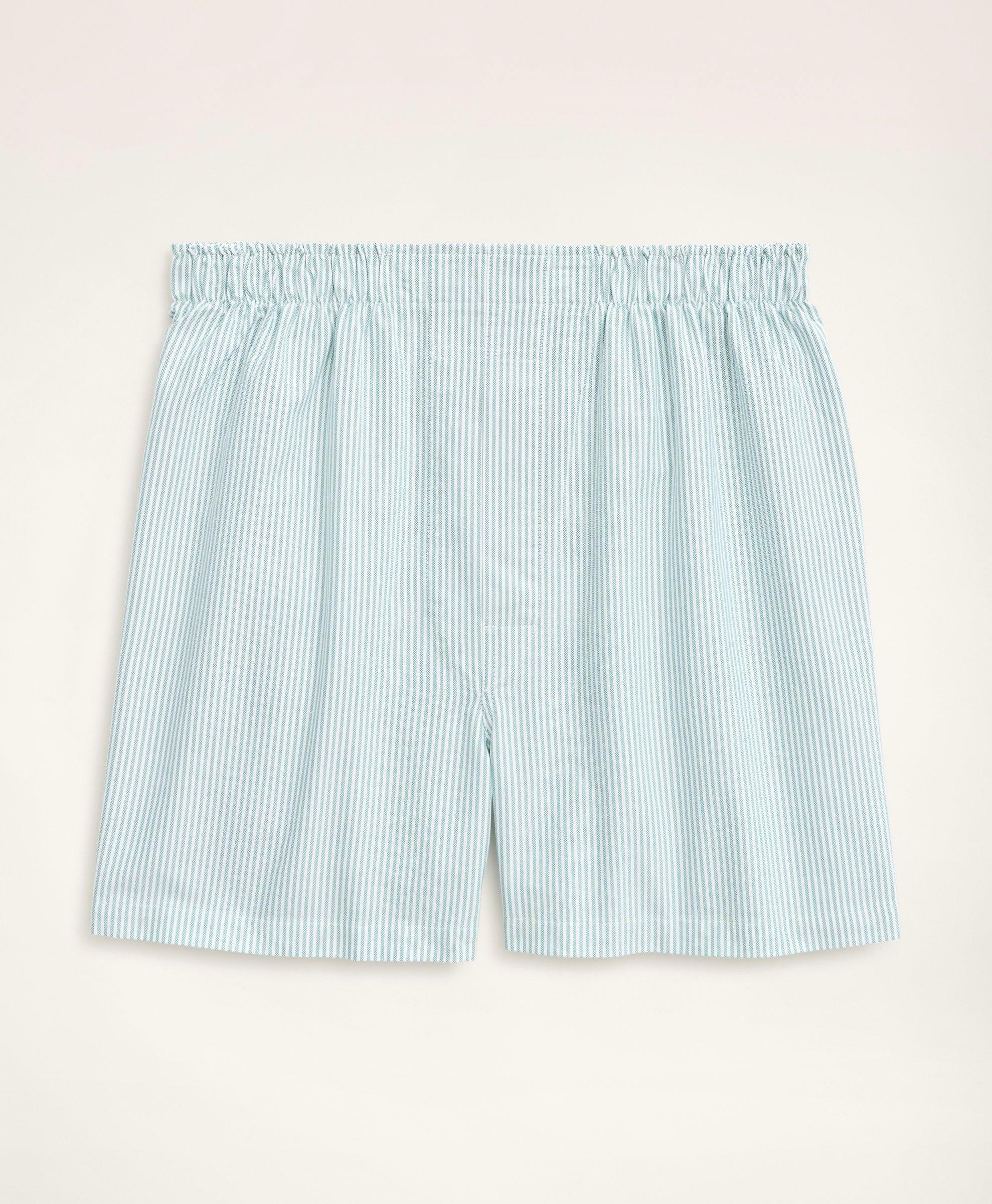 Brooks Brothers Men's Cotton Oxford Candy Stripe Boxers | Green Brooks ...