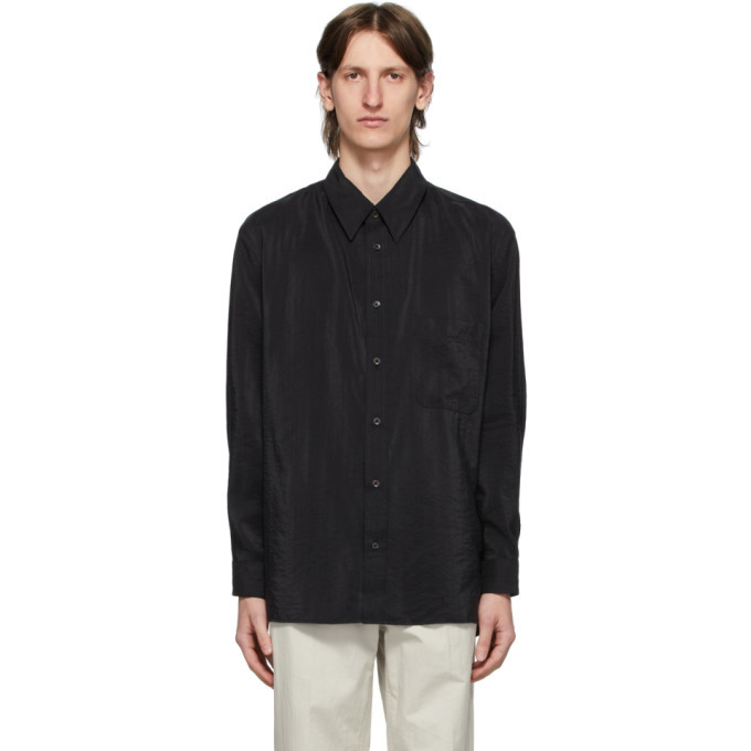 Lemaire Black Straight Collar Shirt Lemaire