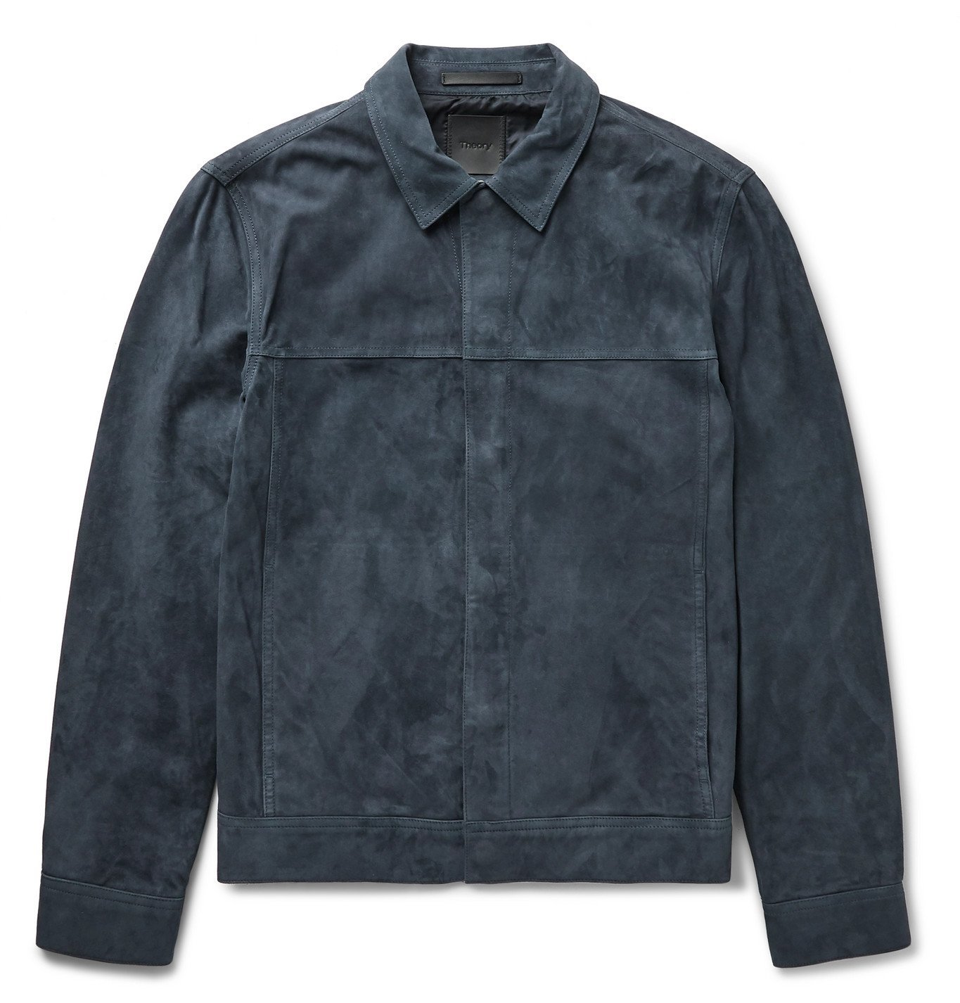 blue suede trucker jacket