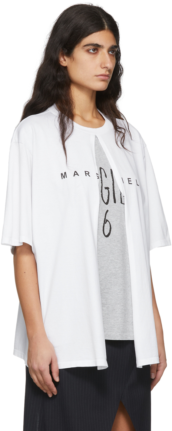 MM6 Maison Margiela White Cotton T-Shirt MM6 Maison Margiela