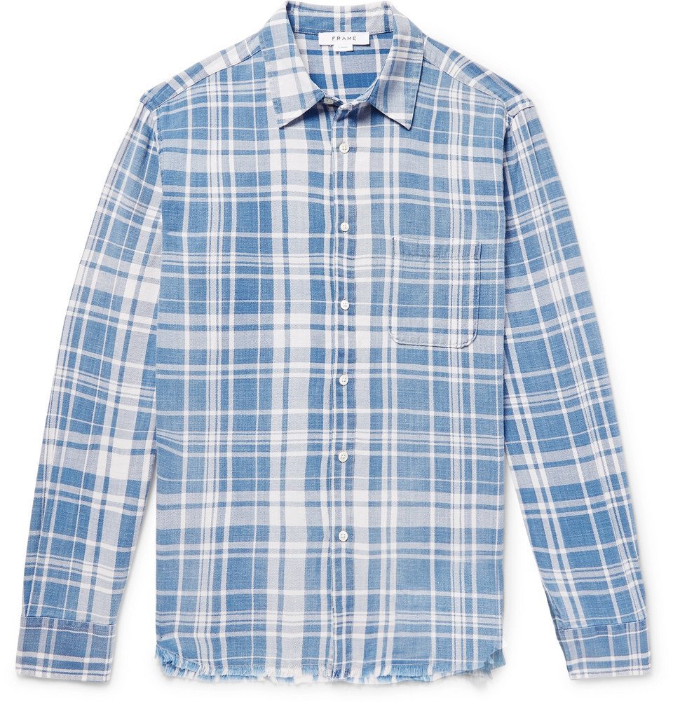 Distressed Checked Cotton-Flannel Shirt 