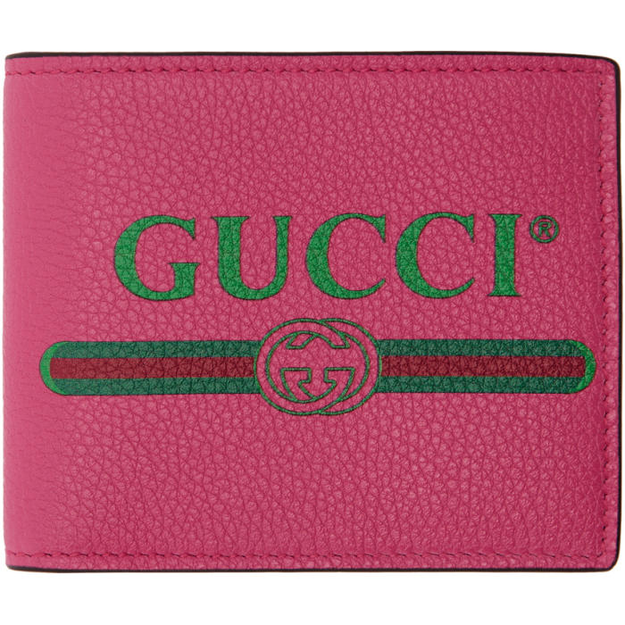 gucci pink leather wallet
