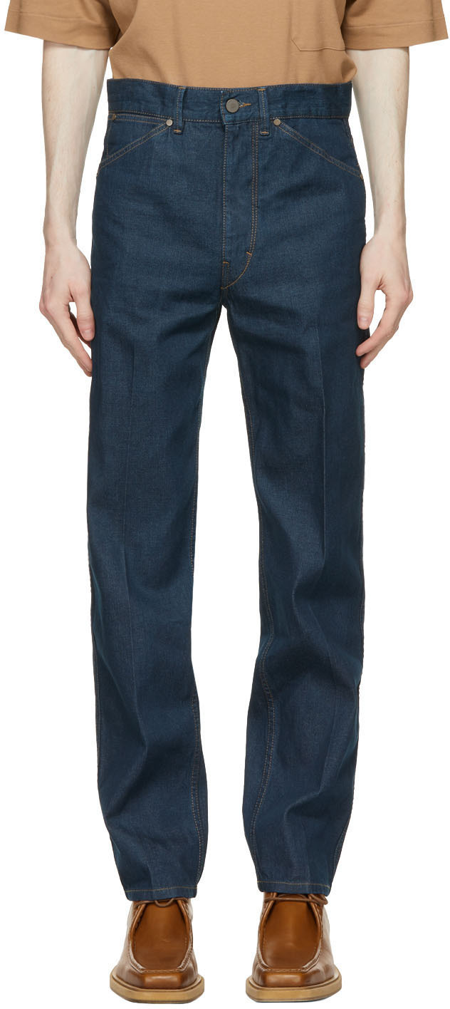 Lemaire Blue Japanese Denim Tapered Jeans Lemaire