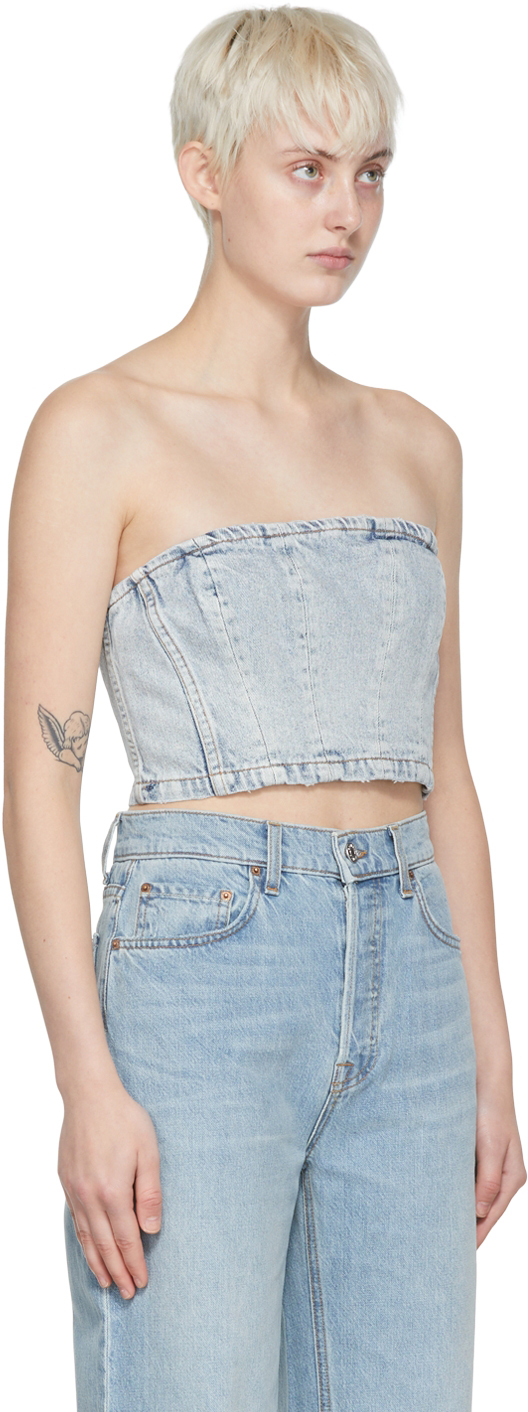 Grlfrnd Blue Denim Bustier Grlfrnd