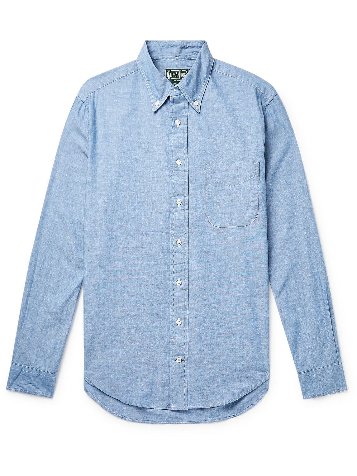 Gitman Vintage - Button-Down Collar Cotton-Chambray Shirt - Blue Gitman ...