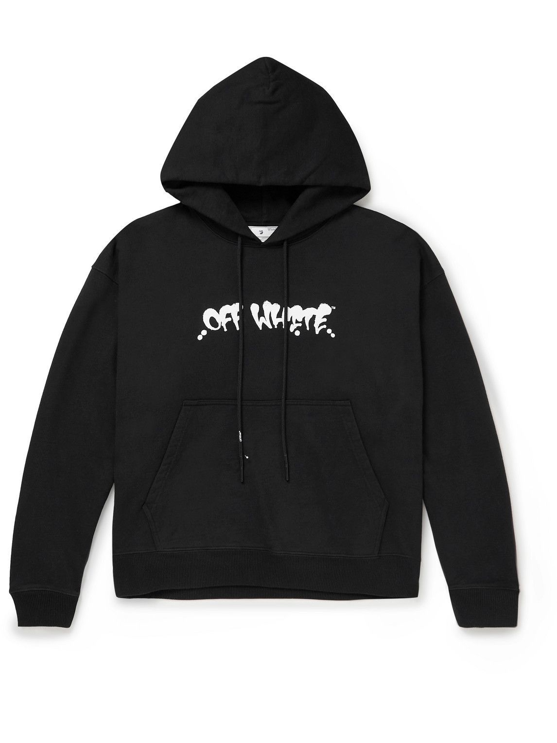 Off-White - Neen Logo-Print Cotton-Jersey Hoodie - Black Off-White