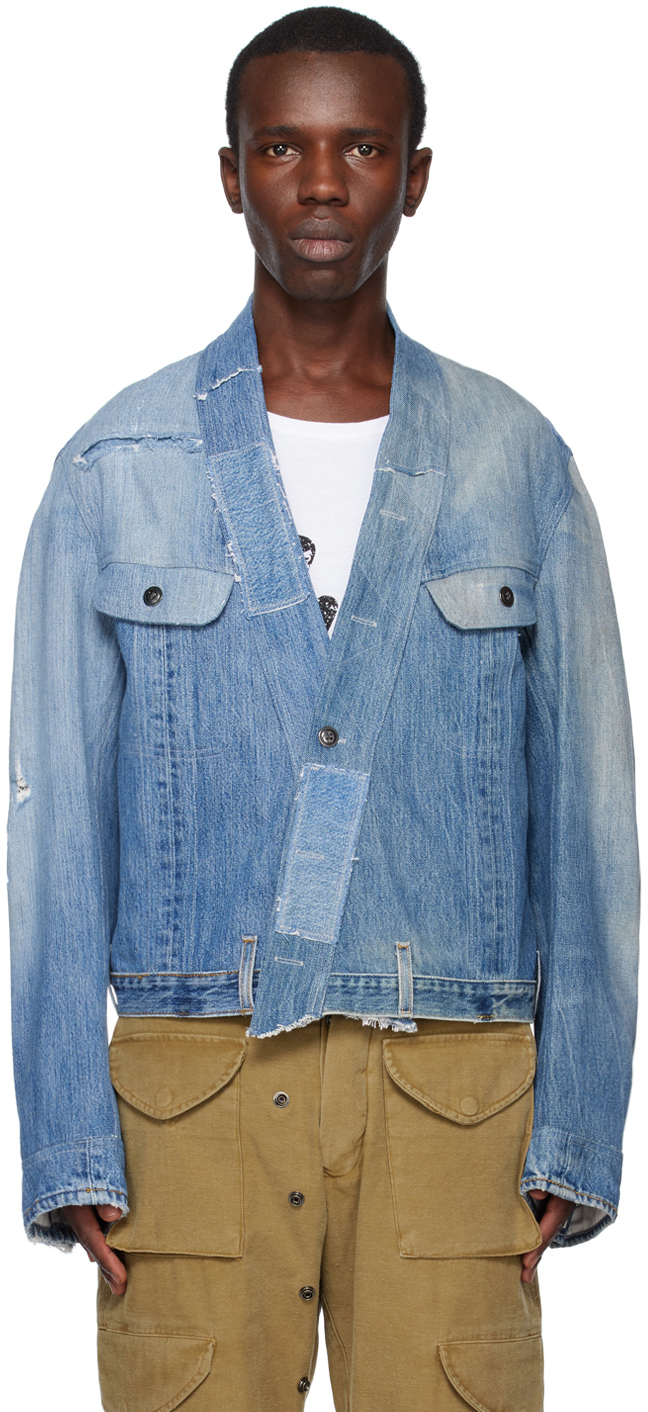 Jean Vintage Greg Lauren - Taille 34 (équivalent 32), Coupé Droit, Bleu Denim, Occasion En Excellent état