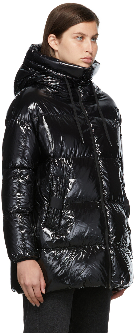 Herno Black Down Glazed Laminar Puffer Jacket Herno