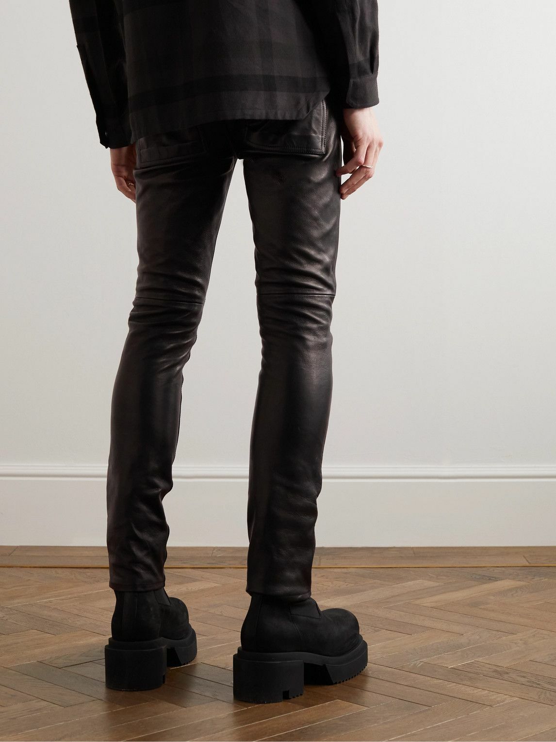 Rick Owens - Skinny-Fit Leather Trousers - Black