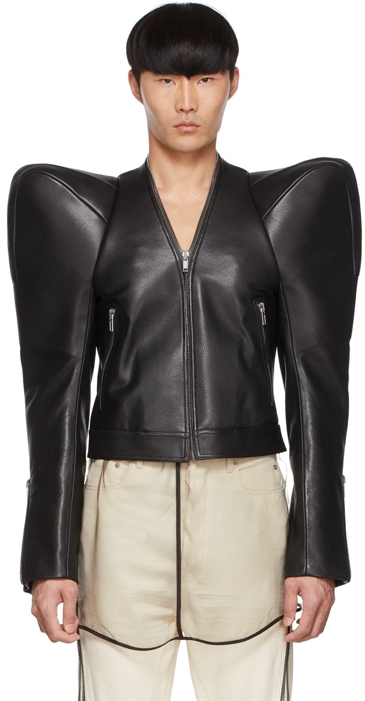 Rick Owens Black Kunst Leather Jacket