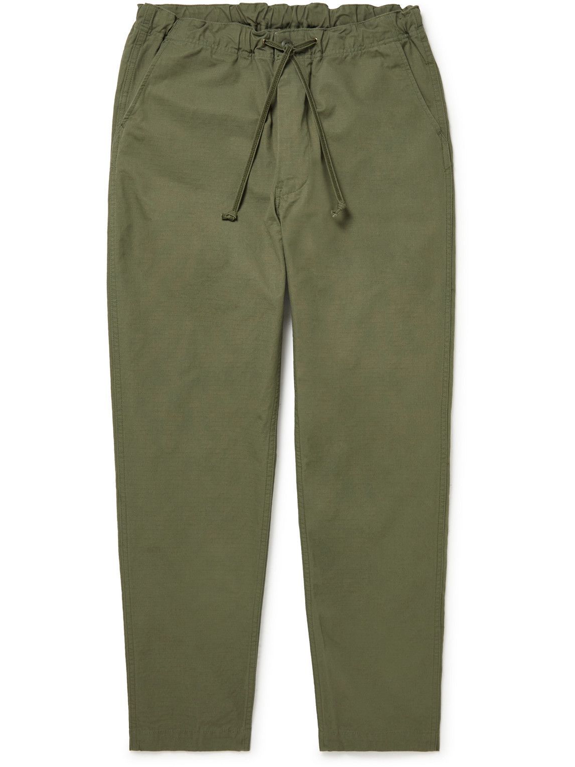 OrSlow - New Yorker Slim-Fit Tapered Cotton-Ripstop Drawstring Trousers ...