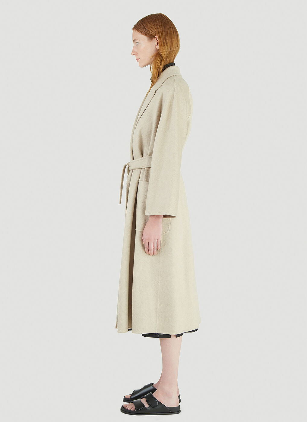 Labbro Belted Coat In Beige Max Mara