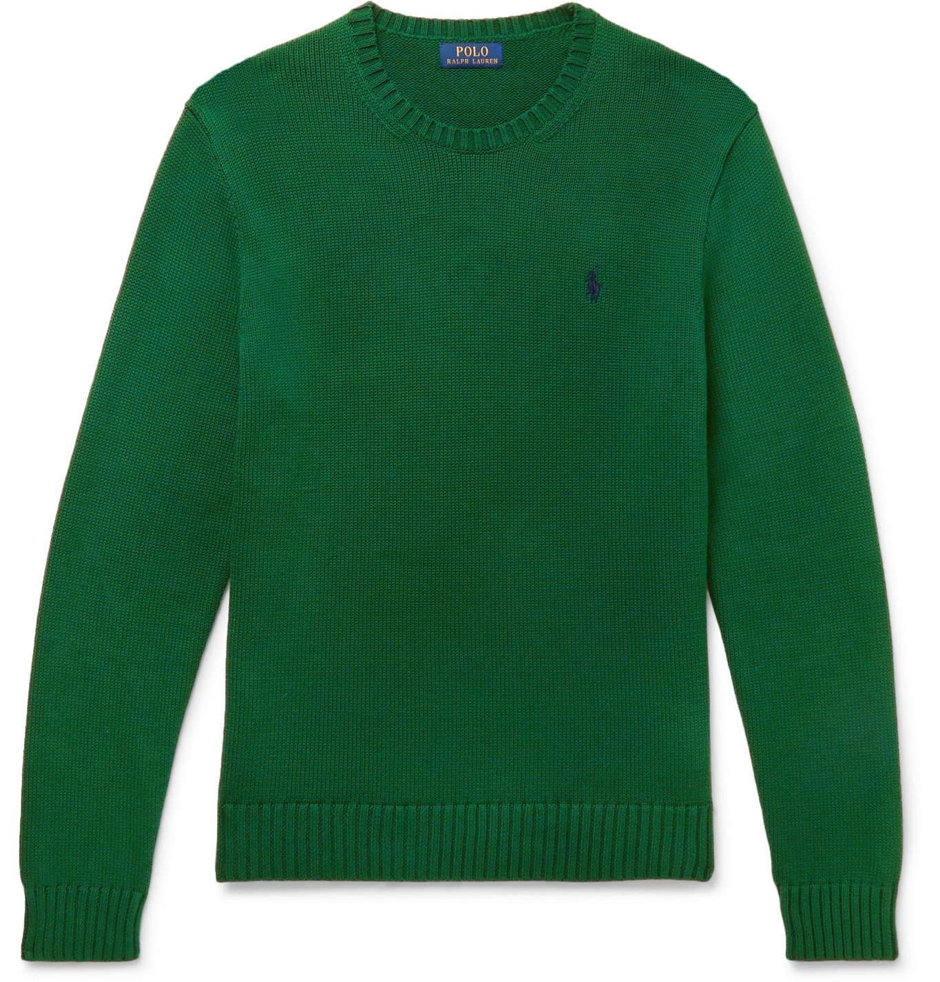 POLO RALPH LAUREN - Logo-Embroidered Cotton Sweater - Green Polo Ralph  Lauren