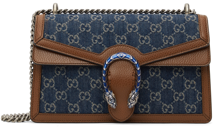 blue and brown gucci bag