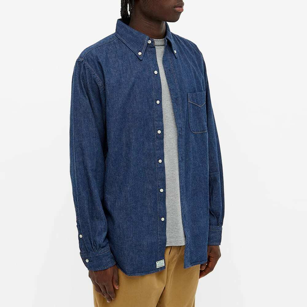 orSlow Men's Button Down Denim Shirt in One Wash orSlow
