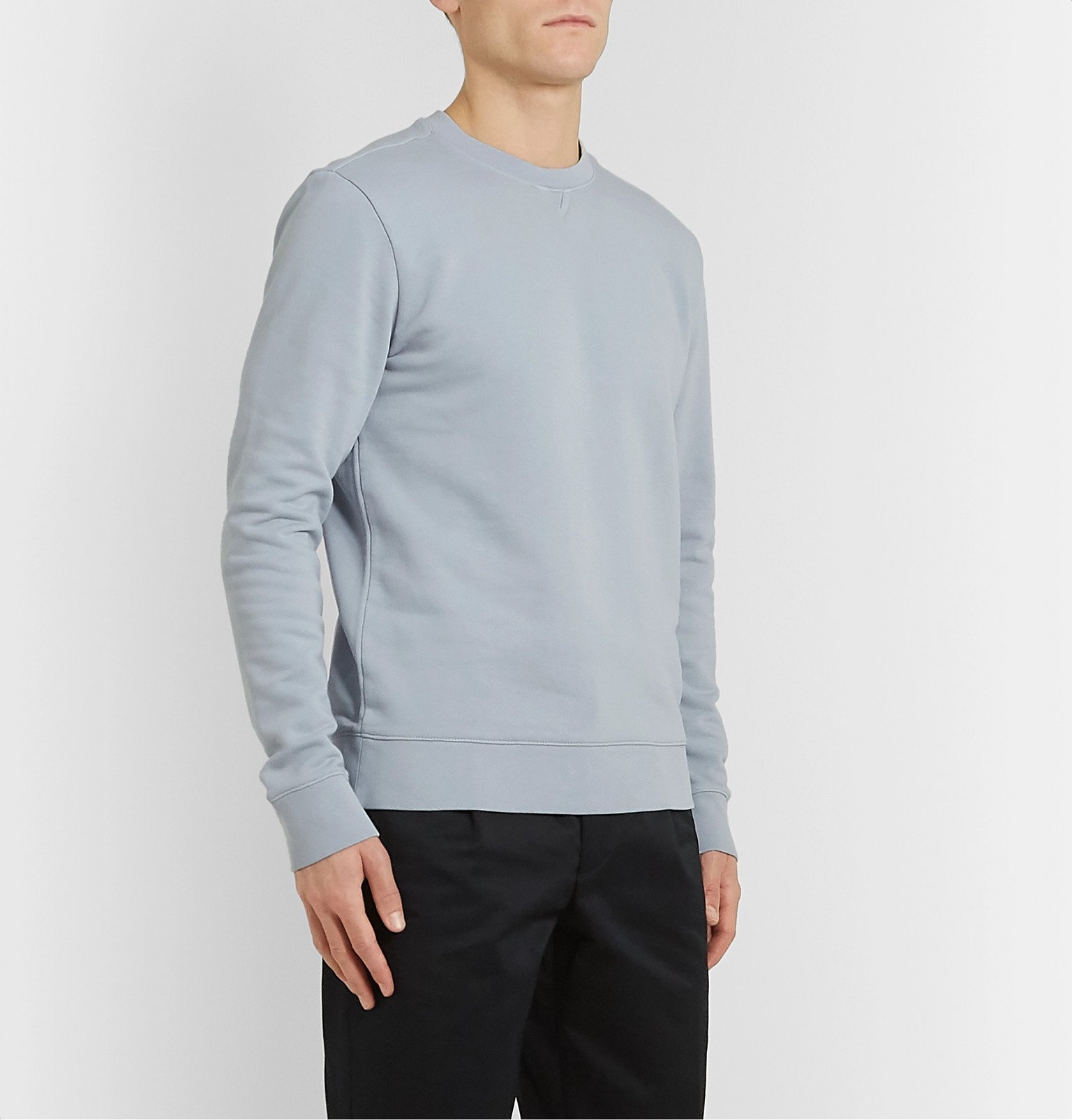 Club Monaco - Loopback Cotton-Jersey Sweatshirt - Blue Club Monaco