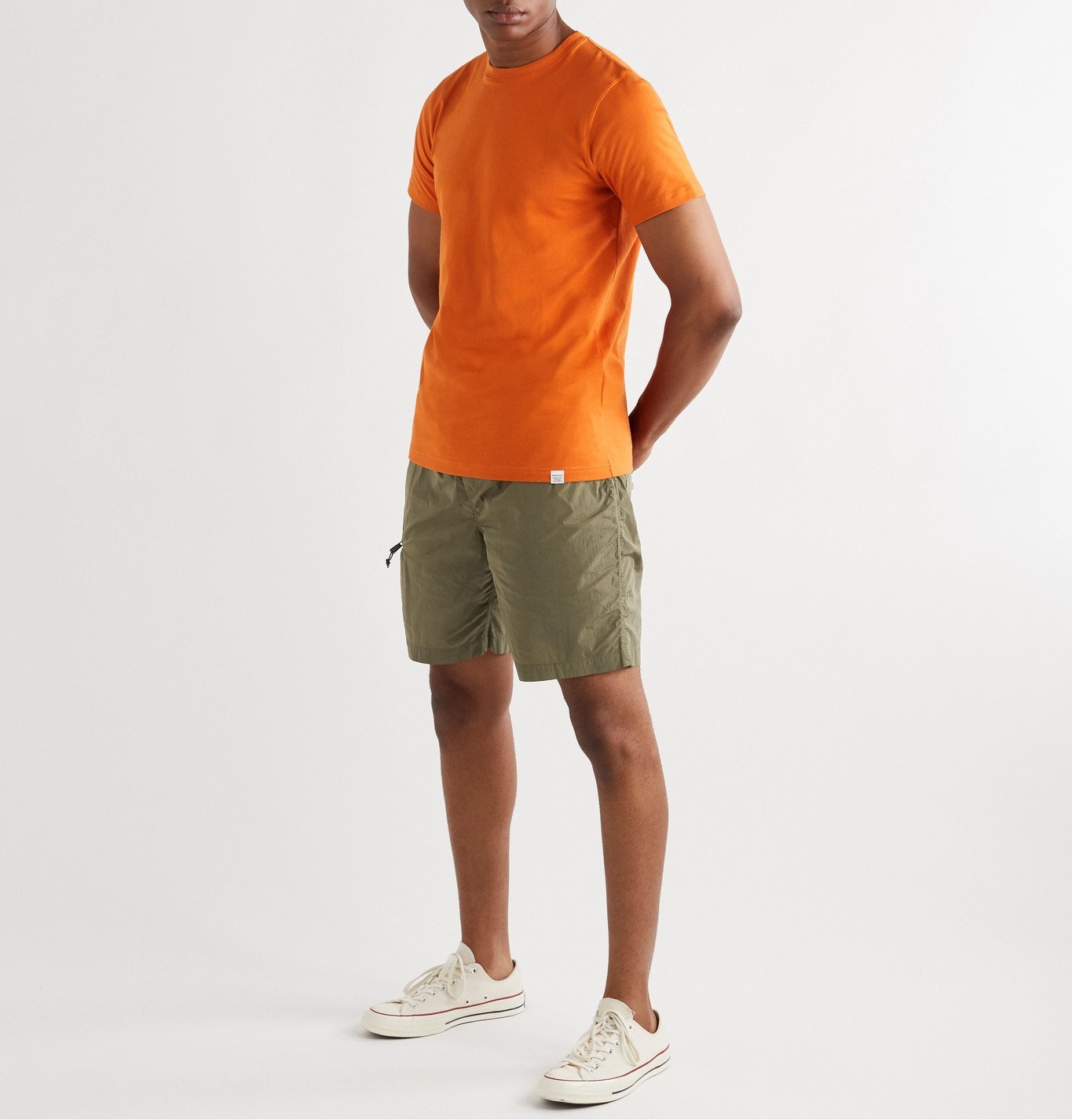 Luther Belted Garment-Dyed Nylon Shorts 