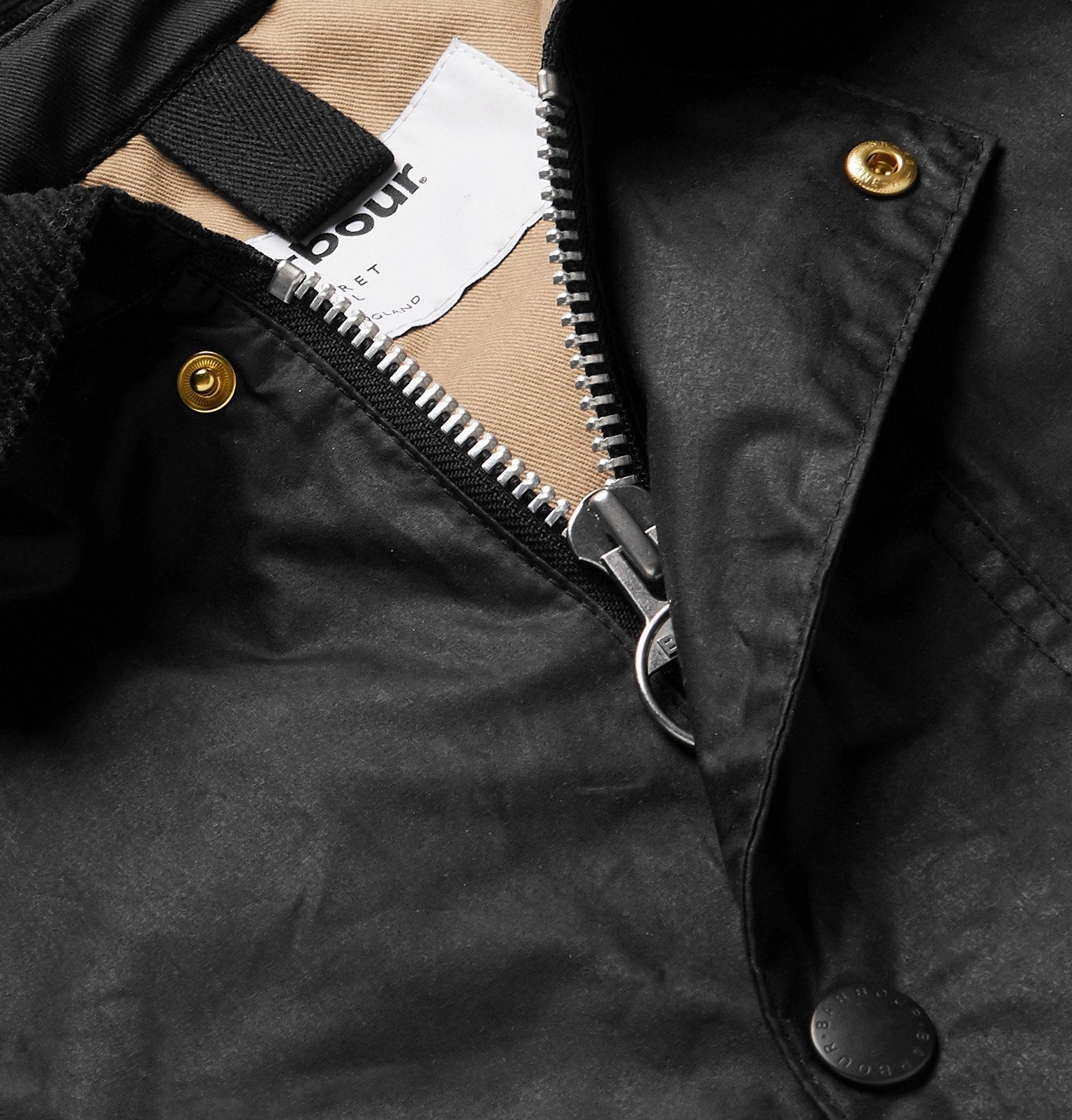 Barbour Margaret Howell WaxedCotton Hooded Jacket Black Barbour