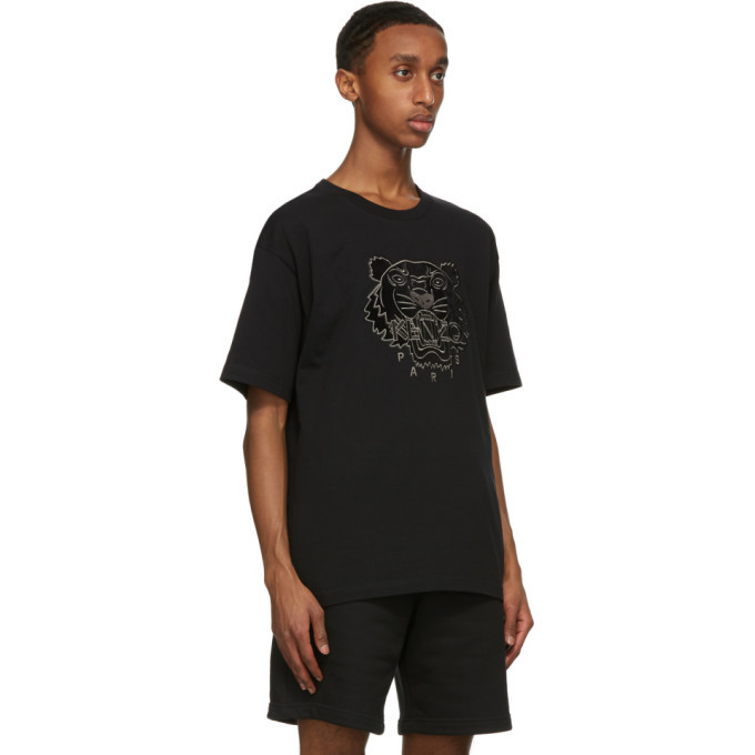 Kenzo Black Velvet Tiger T-Shirt Kenzo