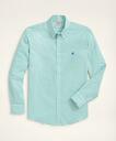 Brooks Brothers Men's Stretch Madison Relaxed-Fit Sport Shirt, Non-Iron Gingham Oxford | Green
