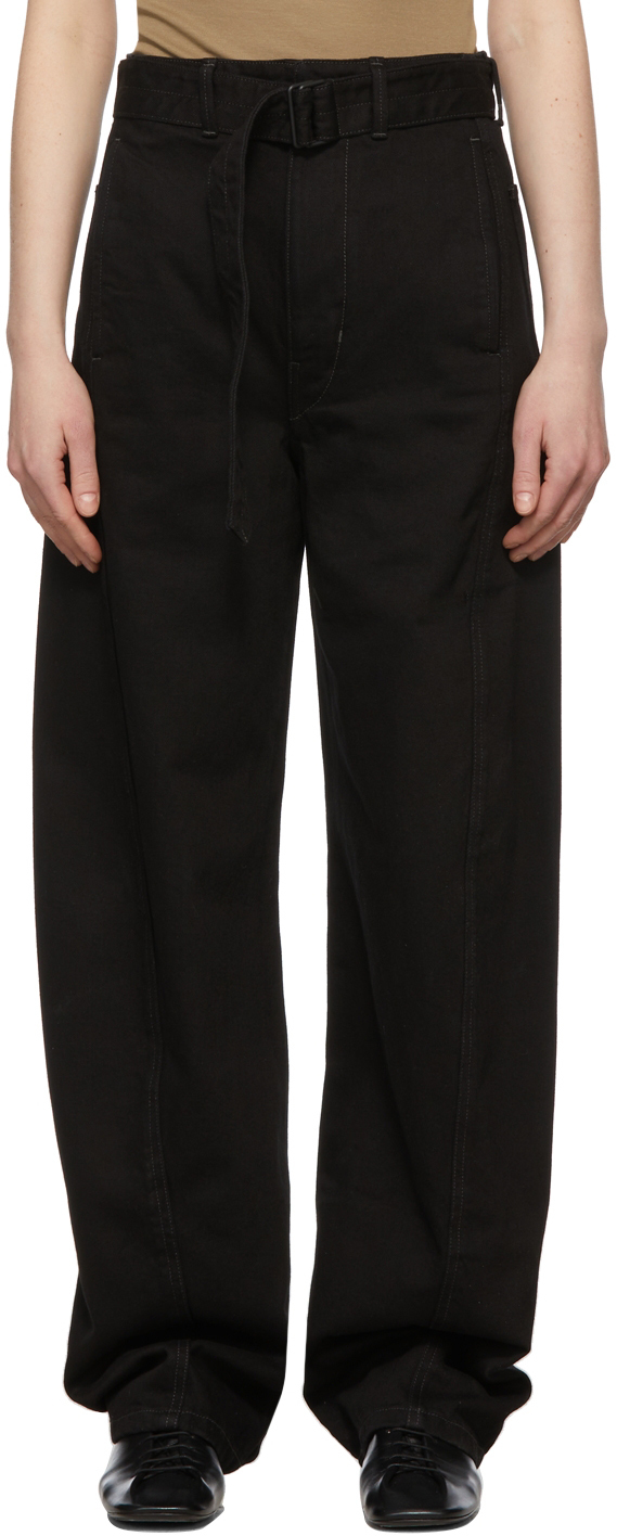 Lemaire Black Twisted Belted Jeans Lemaire