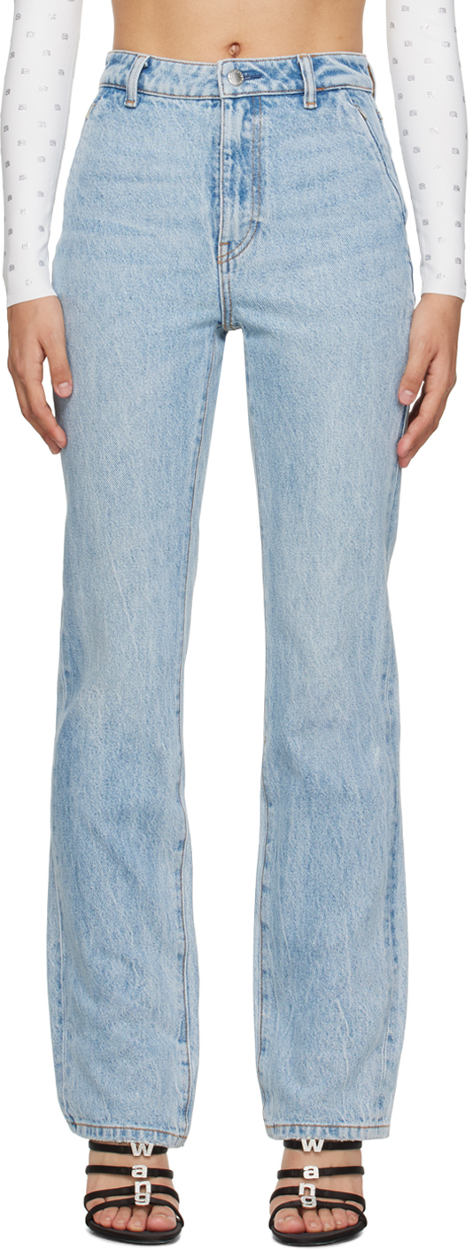 Alexander Wang Blue Fly High-Rise Slimstacked Jeans Alexander Wang