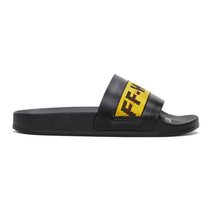 Off-White Black Industrial Slides Off-White