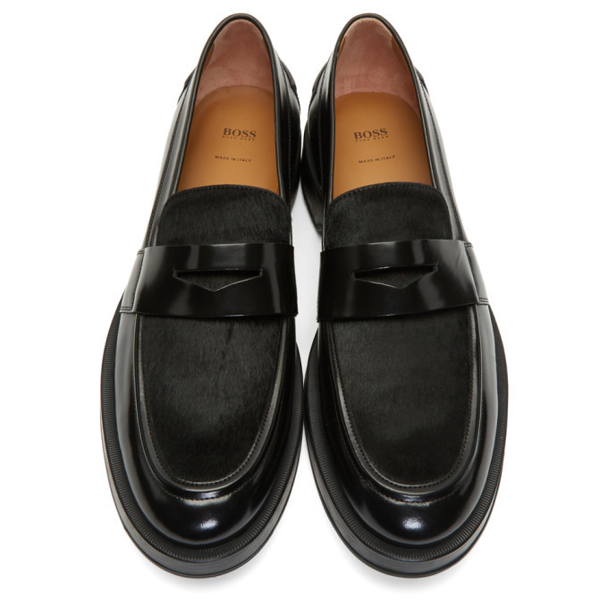 Boss Black Calf-Hair Loafers BOSS