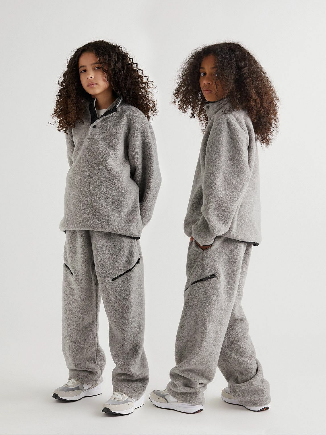 Photo: Fear of God Essentials Kids - Appliquéd Fleece Sweatpants - Gray