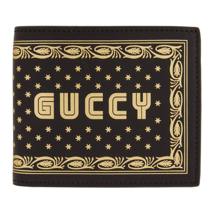 Gucci Black Guccy Sega Logo Bifold 