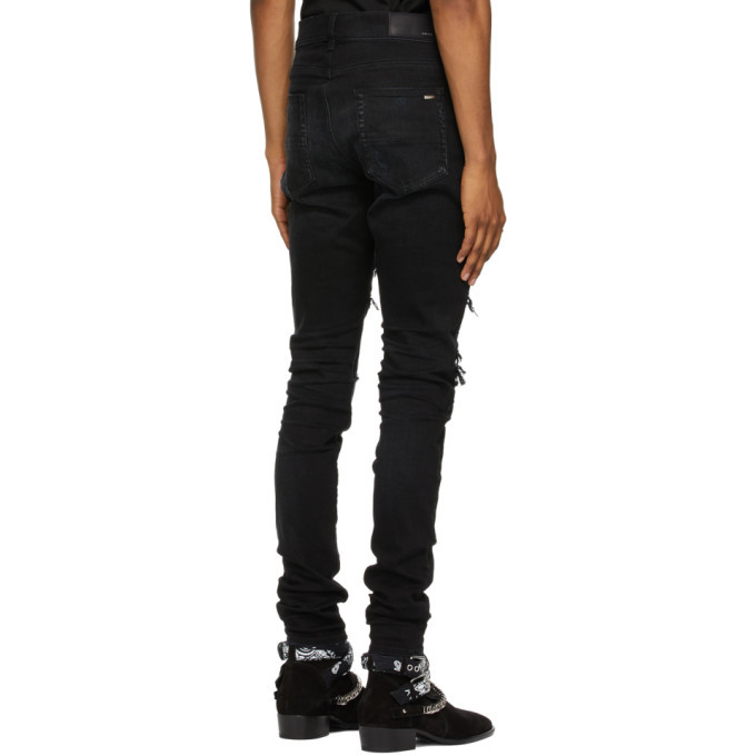 AMIRI Black Bandana Thrash Jeans Amiri