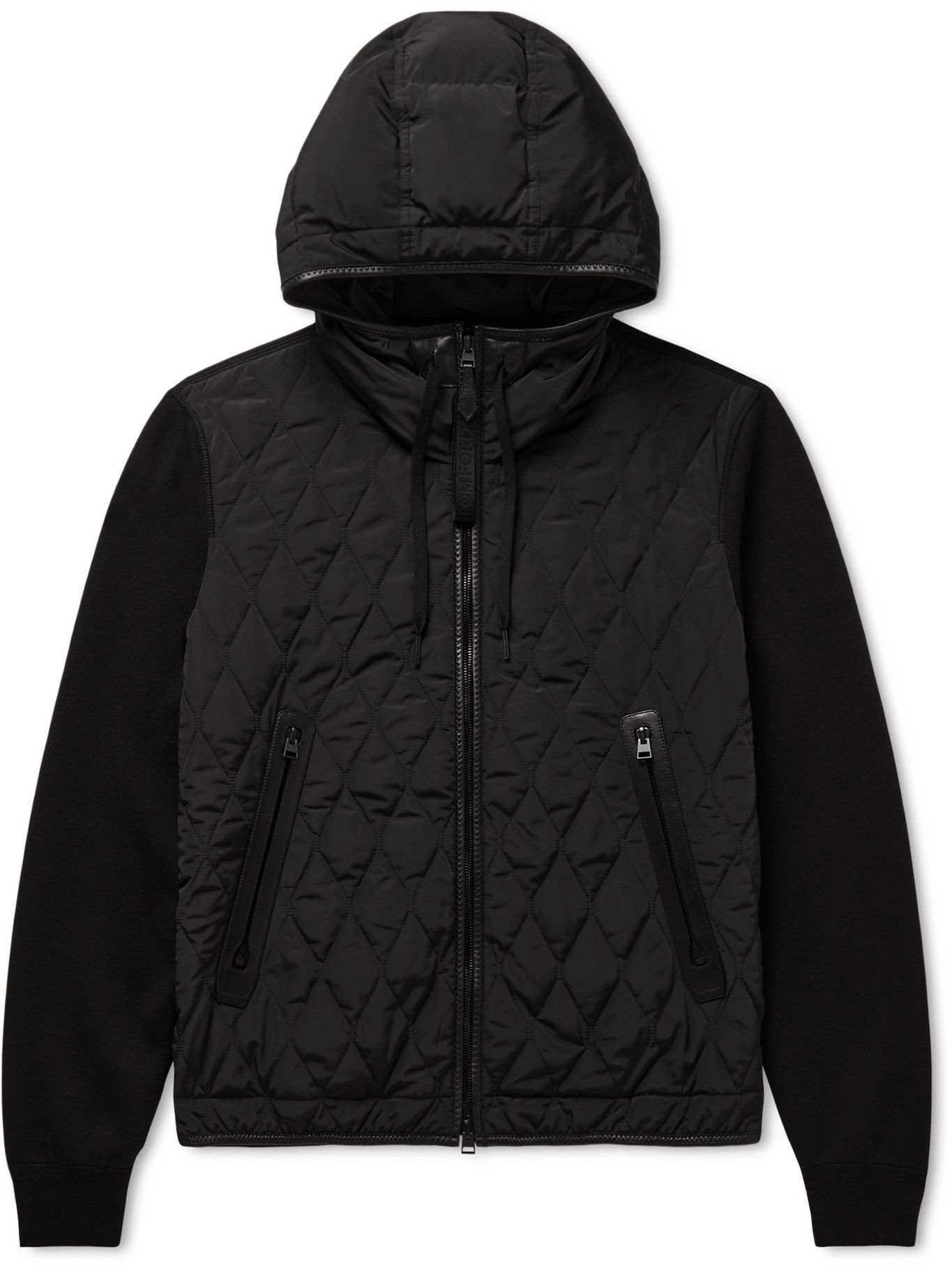 TOM FORD - Cotton and Cashmere-Blend and Quilted Shell Hoodie - Black ...