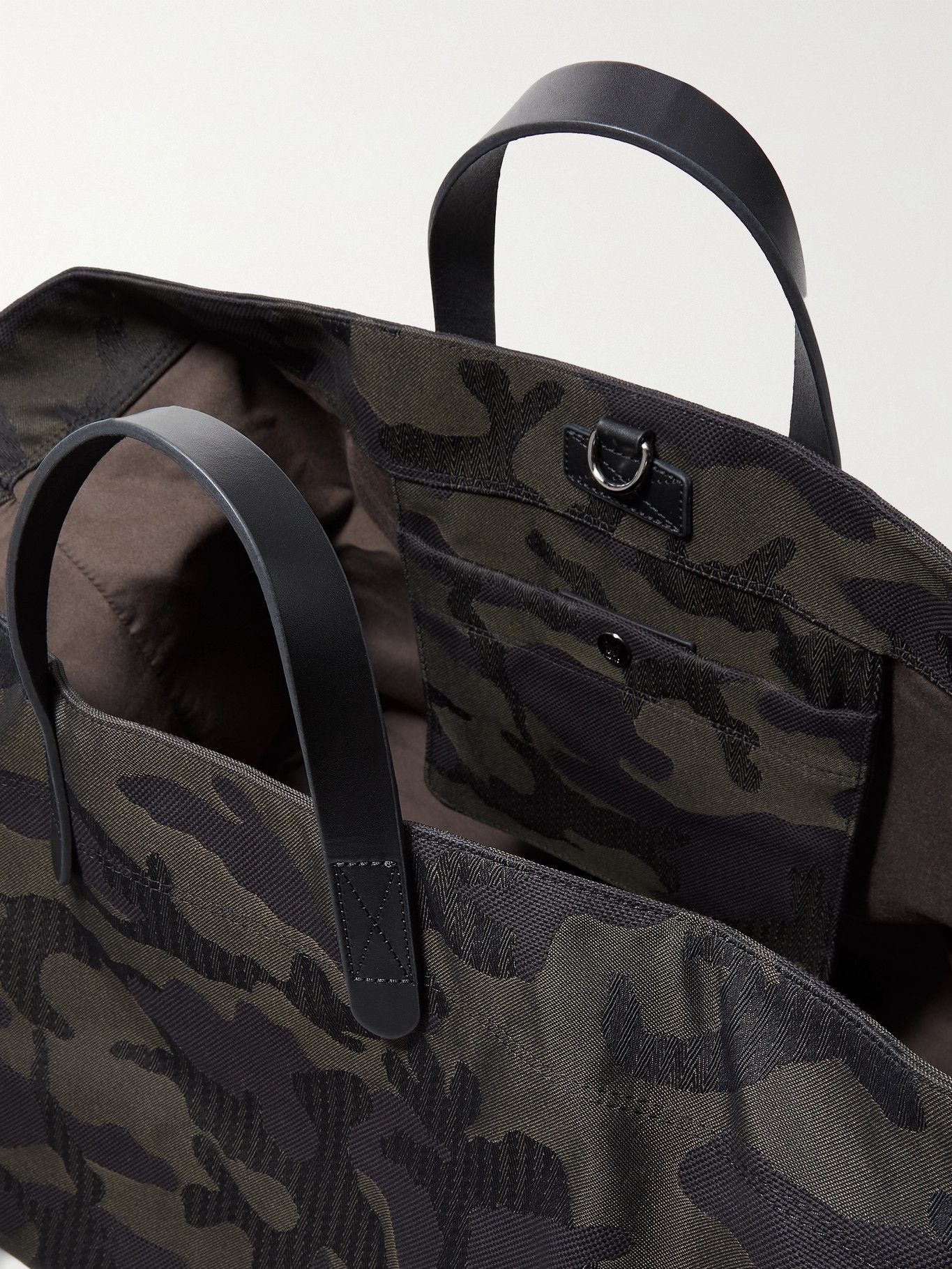 MISMO - Haven Leather-Trimmed Camouflage-Jacquard Tote Bag Mismo
