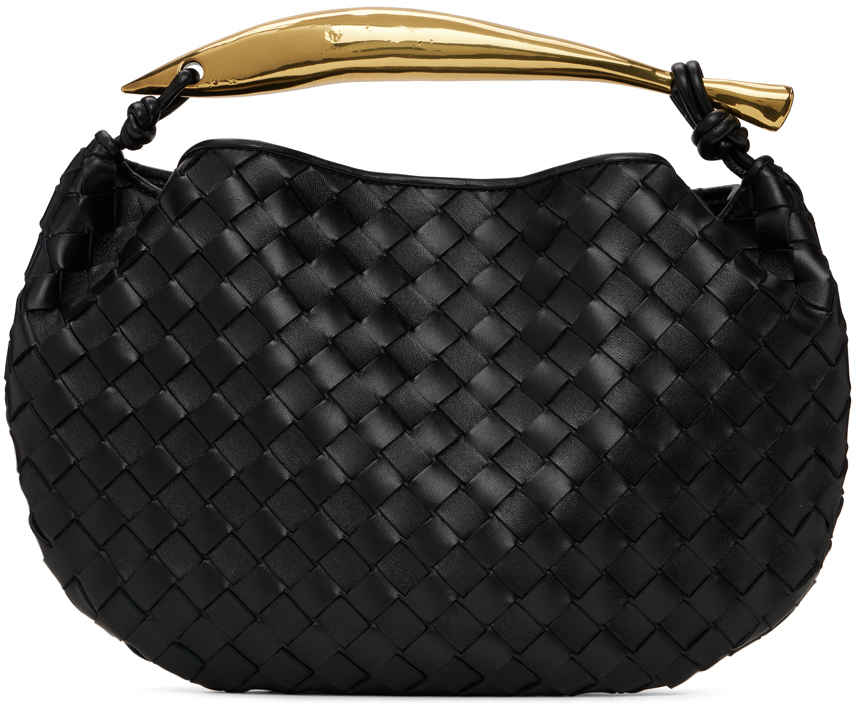 BOTTEGA VENETA 25S BASKET BAG 31 IN BLACK CALFSKIN GOLD HARDWARE