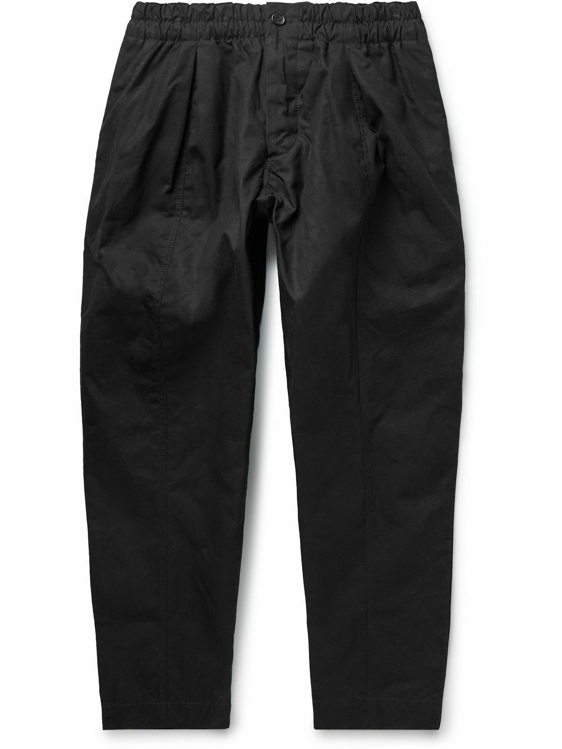 YMC Sylvian Tapered Cropped WaxedCotton Trousers Black YMC