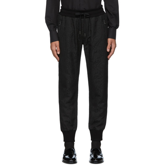 Dolce and Gabbana Black Jacquard Lounge Pants Dolce & Gabbana