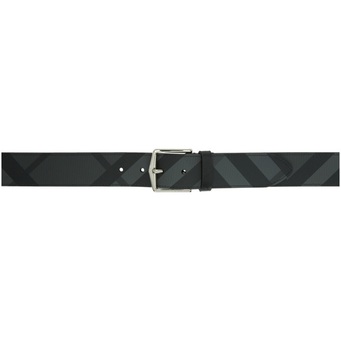 Burberry Grey and Black London Check Belt Burberry