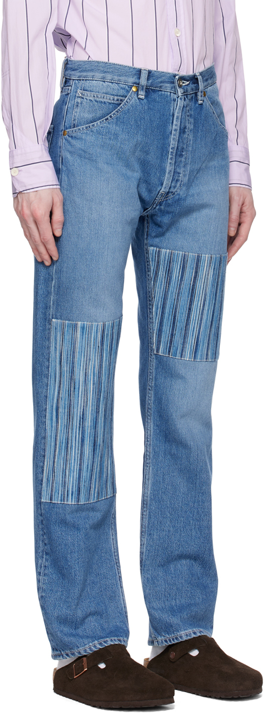 HAULIER Blue Patchwork Jeans