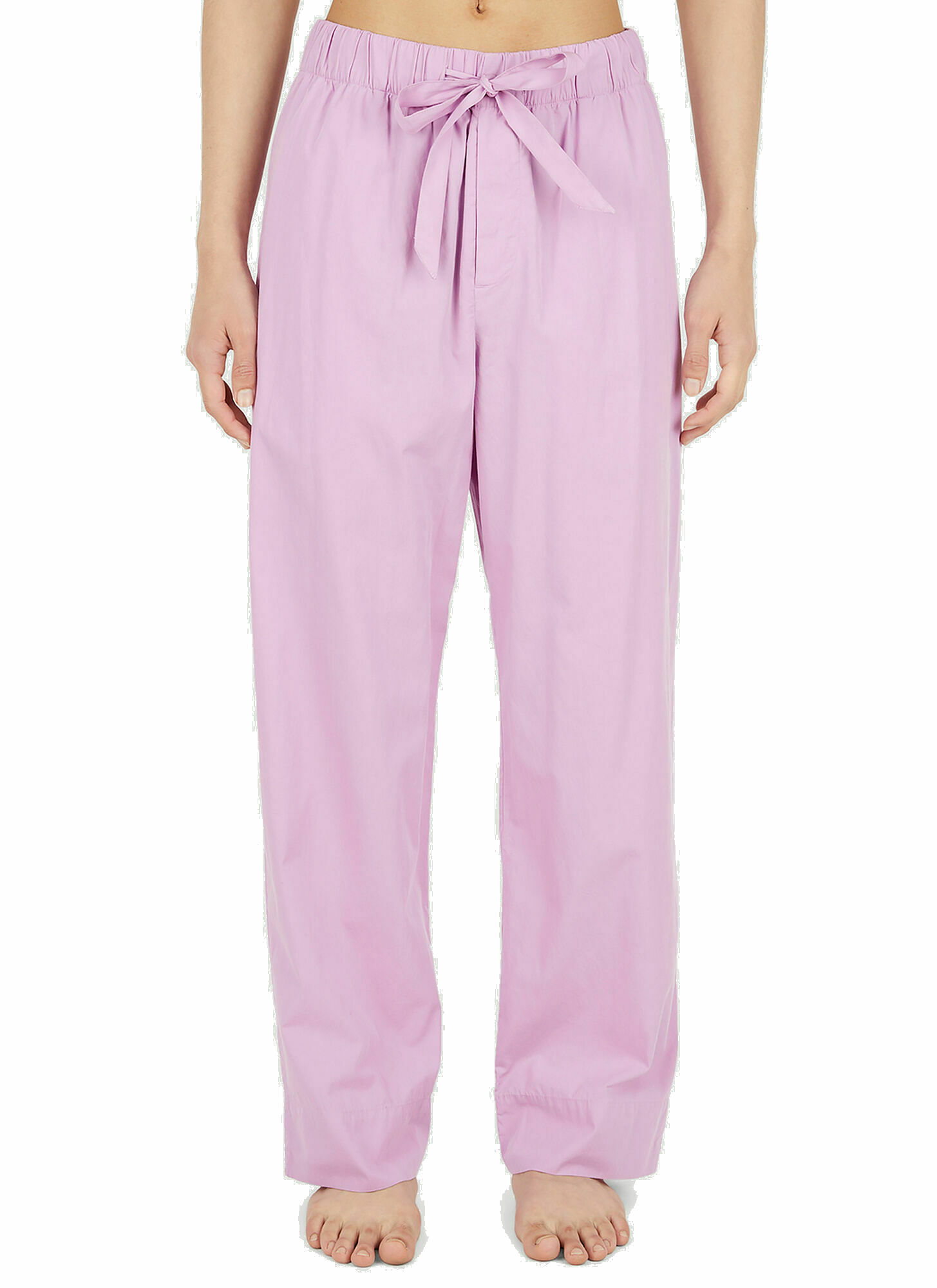 Drawstring Pyjama Pants in Pink Tekla Fabrics