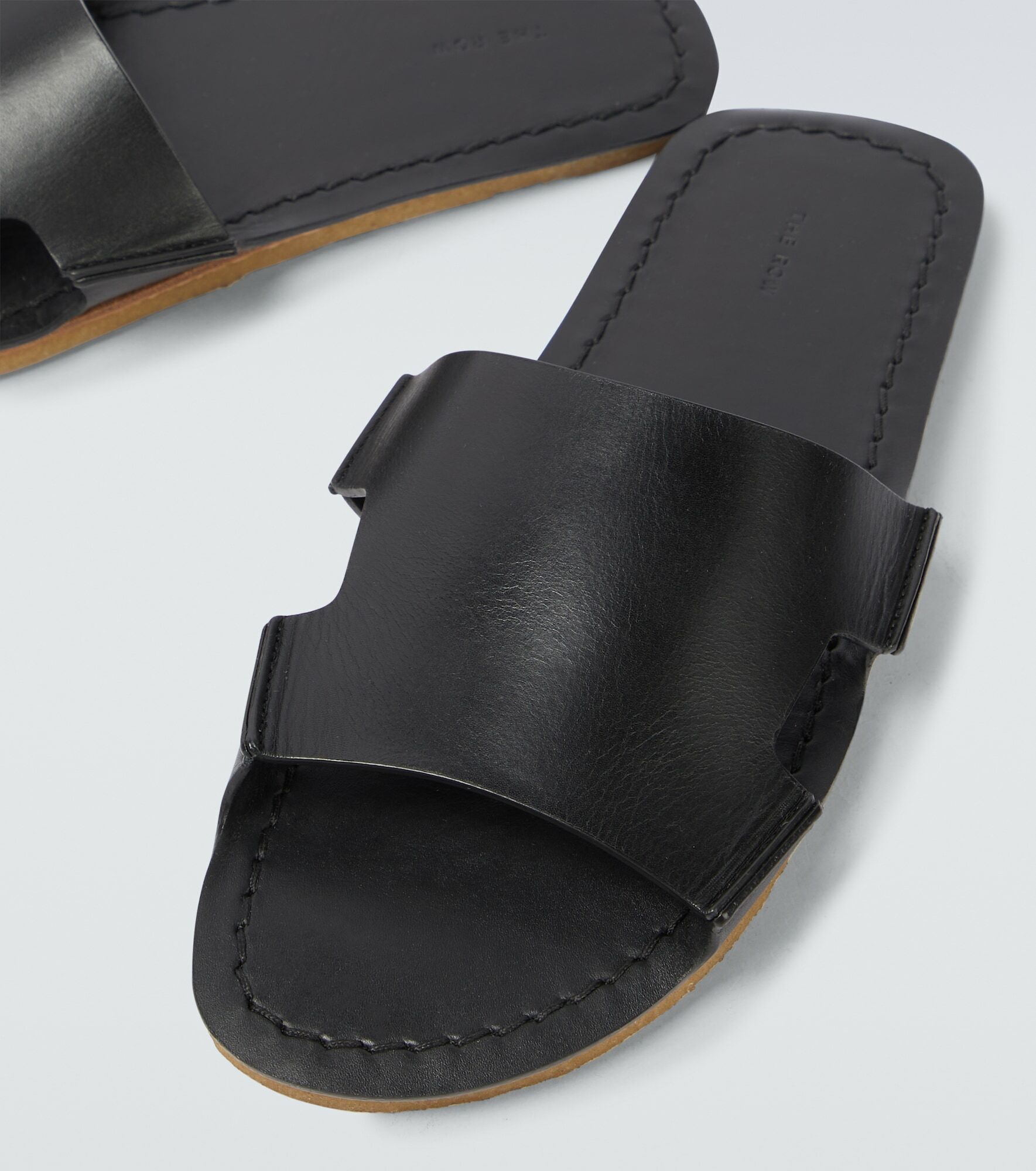 The Row Black Emi Flatform sandals