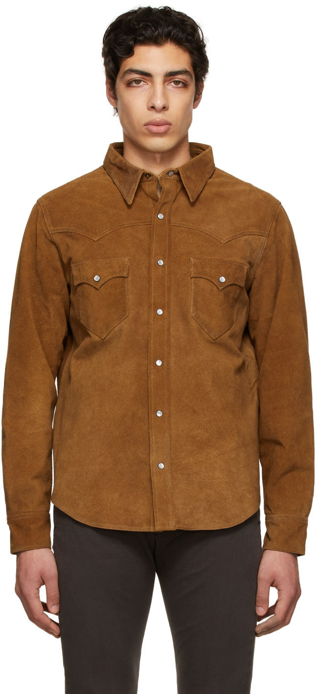 suede tan shirt