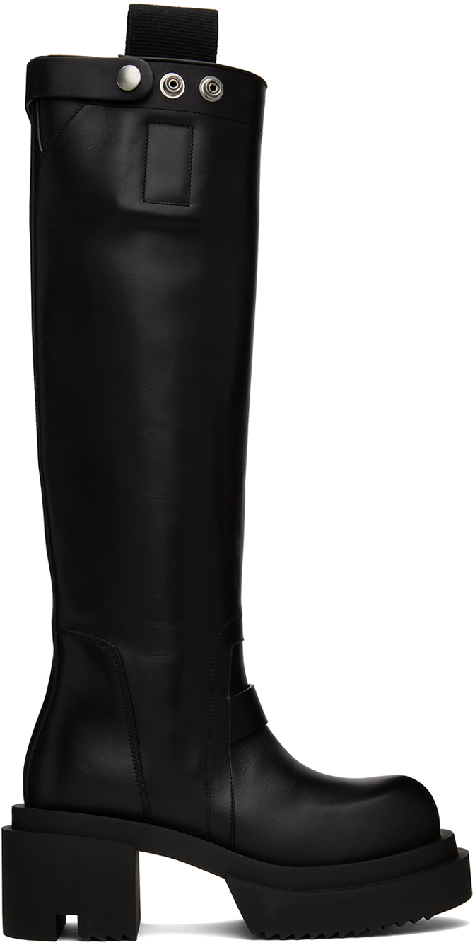 Rick Owens Black Pull On Bogun Boots Rick Owens