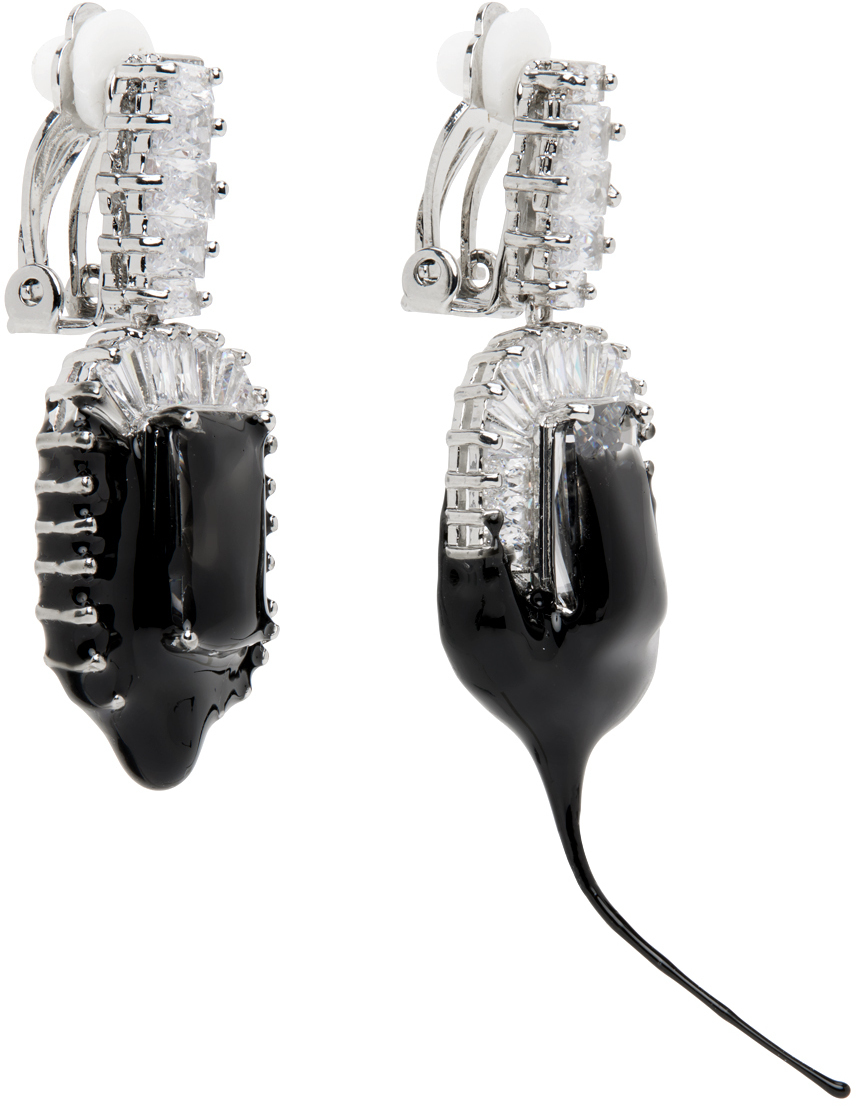 Ottolinger Silver & Black Diamond Dip Earrings Ottolinger