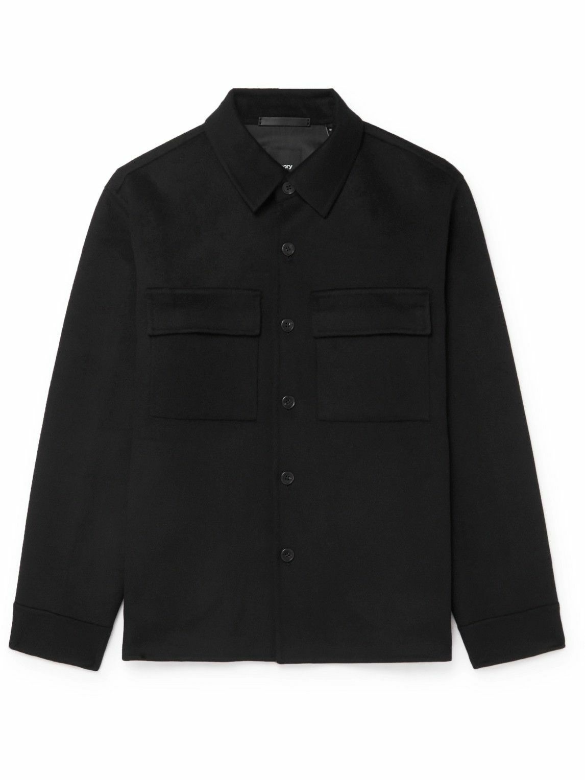 Theory - Justin Wool and Cashmere-Blend Shirt Jacket - Black Theory