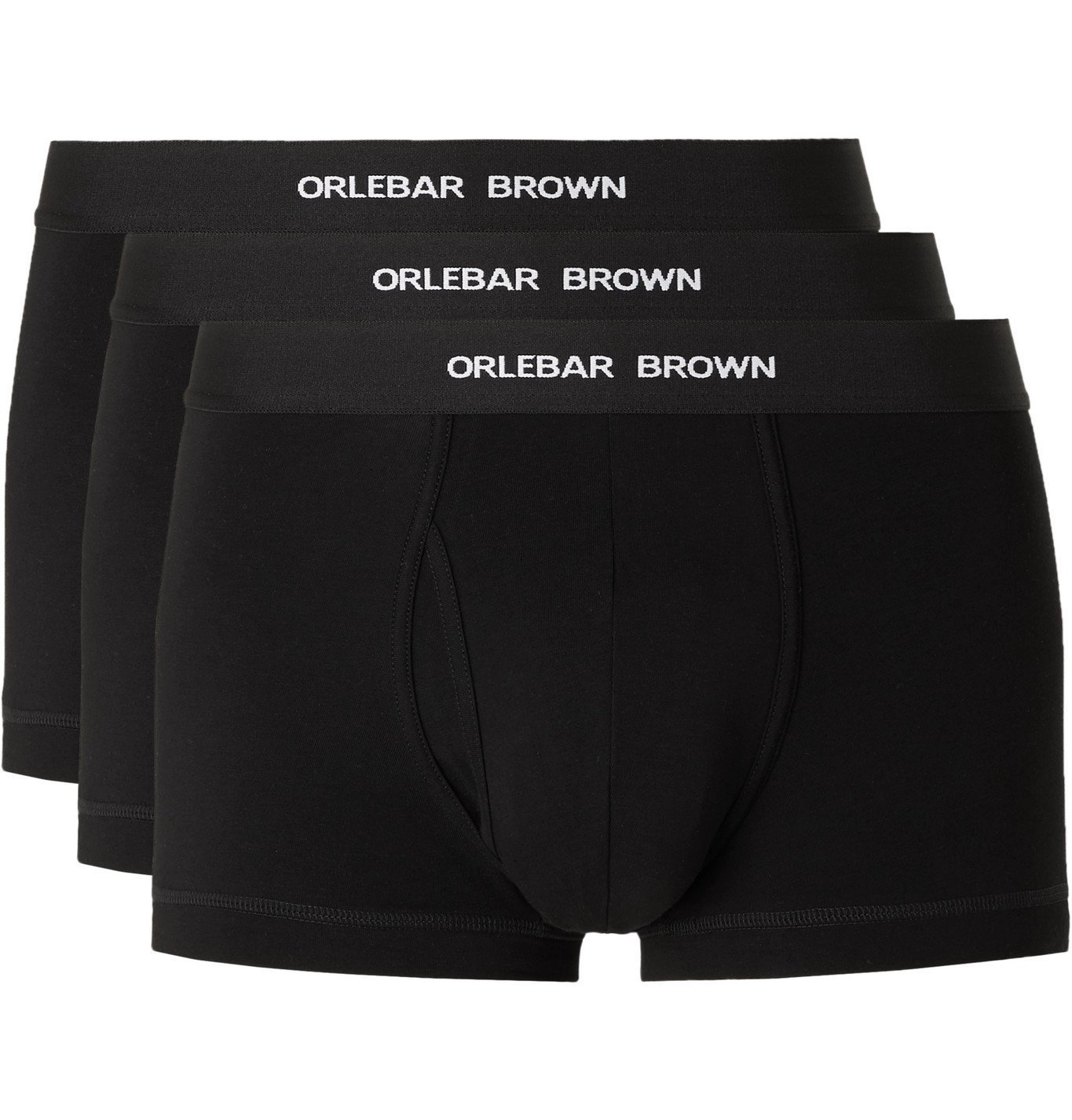 Orlebar Brown - Three-Pack Stretch-Cotton Boxer Briefs - Black Orlebar ...