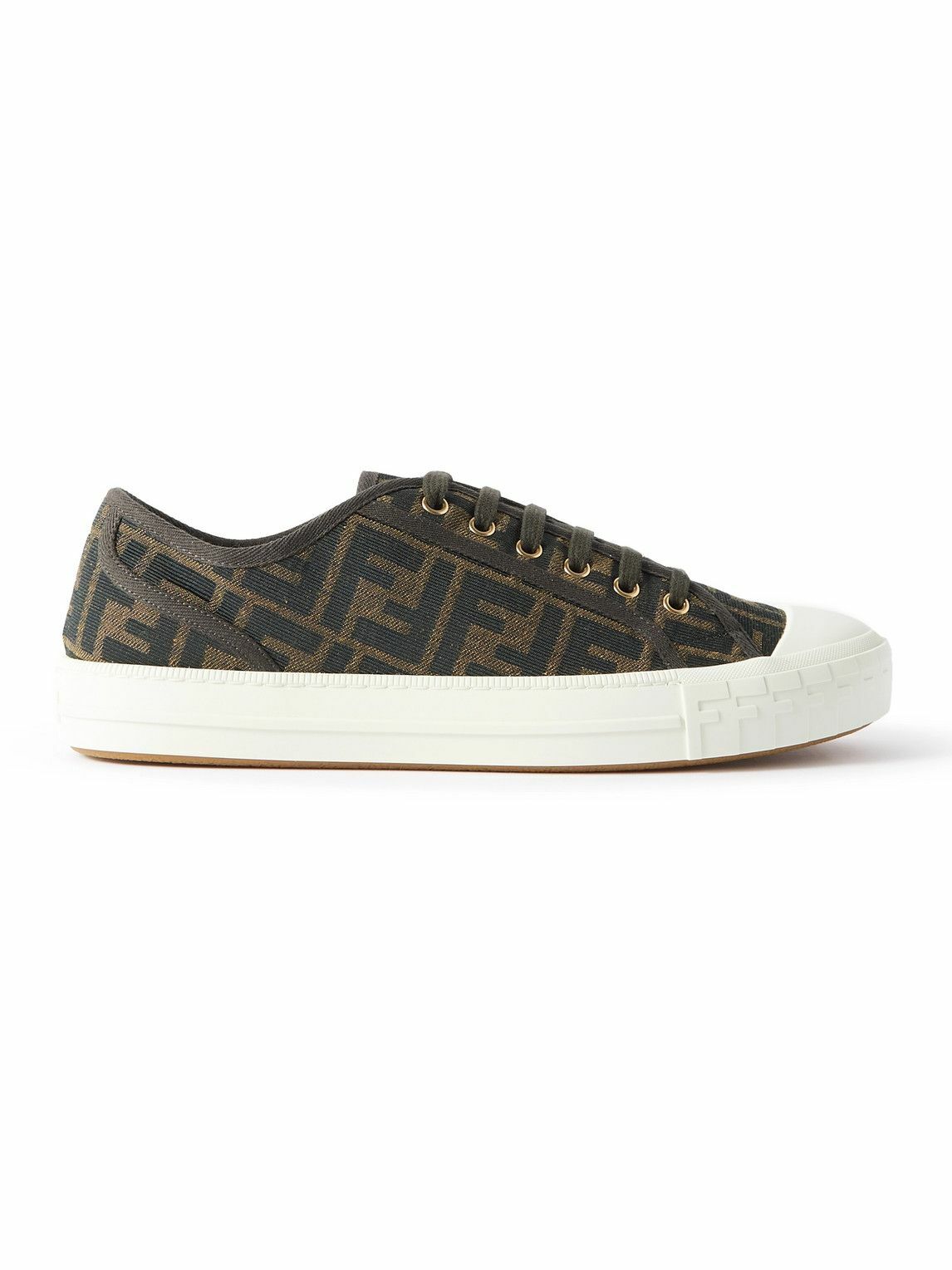 Fendi - Logo-Jacquard Canvas Sneakers - Brown Fendi