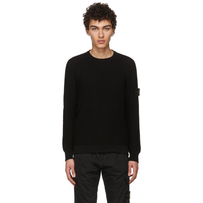 stone island black arm badge sweatshirt