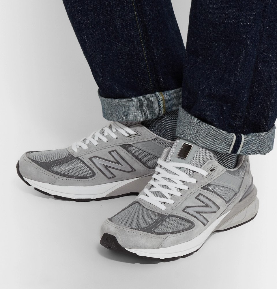 990 suede and mesh trainers