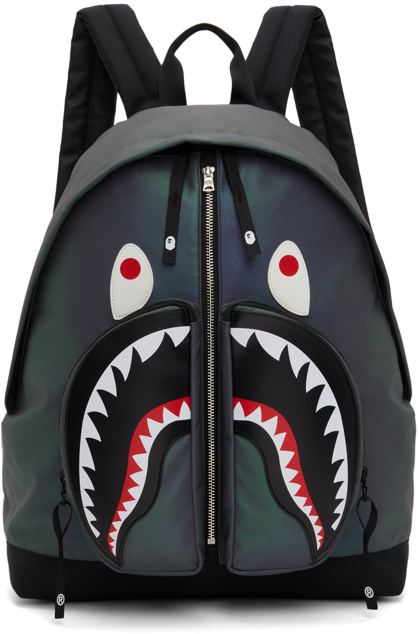 Photo: BAPE Grey Aurora Shark Backpack